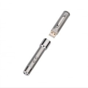 ปากกา USB โลหะสีเงิน พร้อมสกรีนโลโก้และแกะสลักเลเซอร์