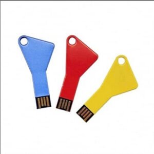 แฟลชไดร์ฟ USB โลหะทรงกุญแจ พร้อมสกรีนโลโก้และแกะสลักเลเซอร์