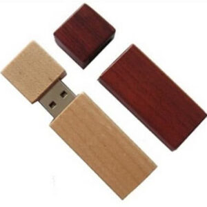 แฟลชไดร์ฟ USB ไม้และไม้ไผ่ ทรงสี่เหลี่ยม พร้อมสกรีนโลโก้