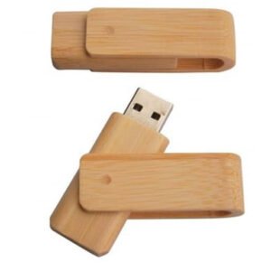 แฟลชไดร์ฟ USB ไม้และไม้ไผ่ แบบหมุน พร้อมสกรีนโลโก้และแกะสลักเลเซอร์